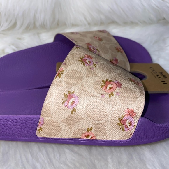 Coach Udele Sport Slide size 10 woman In Signature Canvas With Floral Print New - Picture 4 of 5